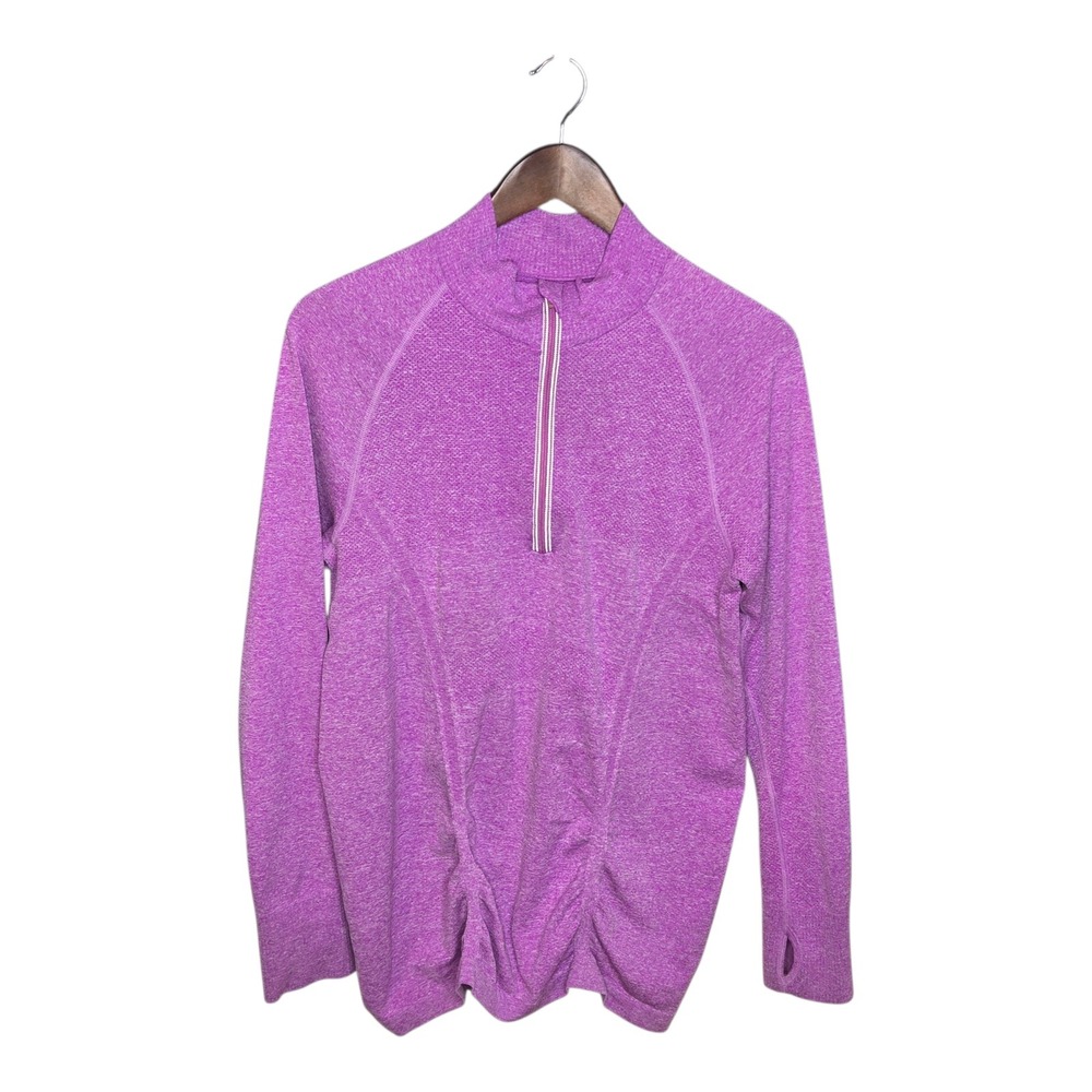 Athleta Fastest Track Half Zip Pullover Top Thumb‎ Holes Athletic Purple XL